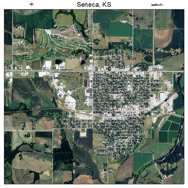 Seneca, KS air photo map