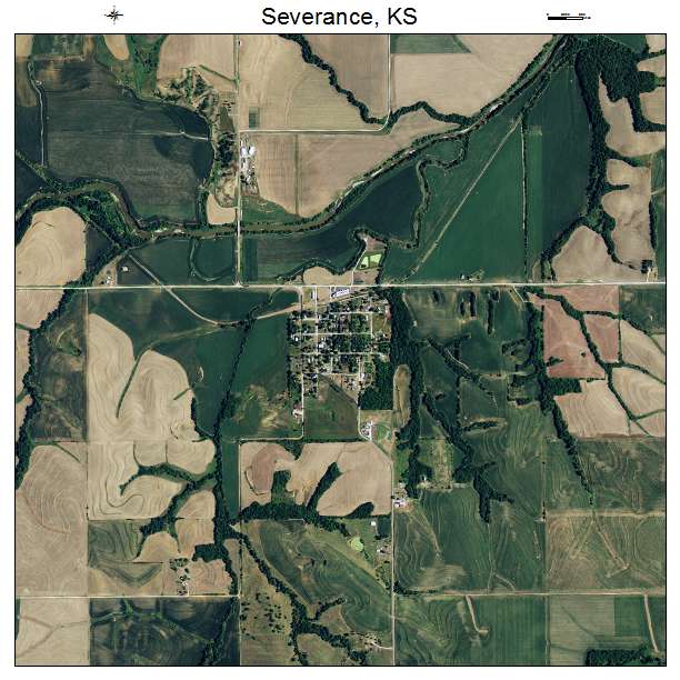 Severance, KS air photo map