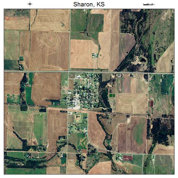 Sharon, KS air photo map