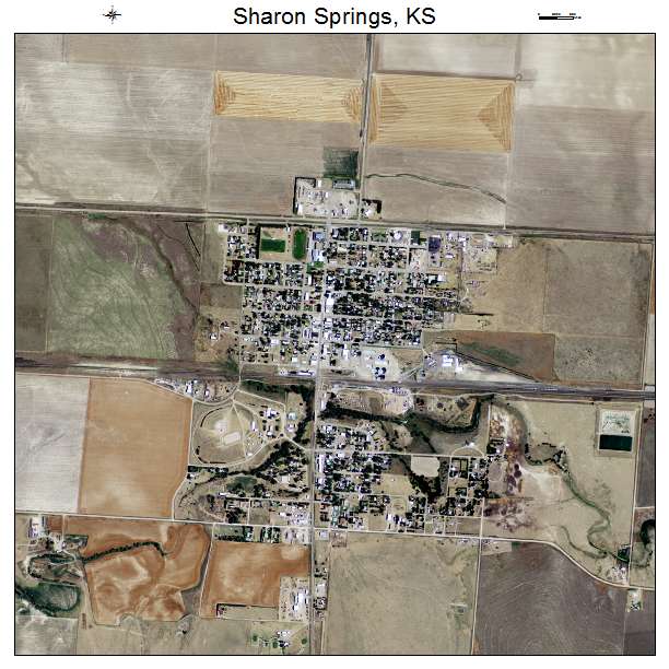 Sharon Springs, KS air photo map