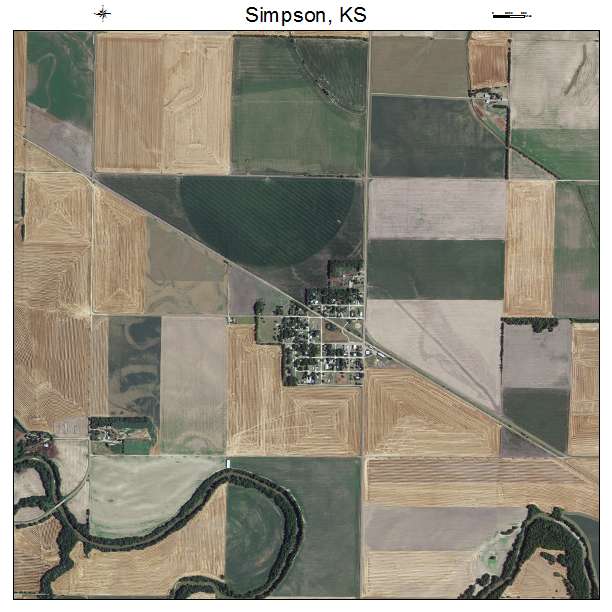 Simpson, KS air photo map