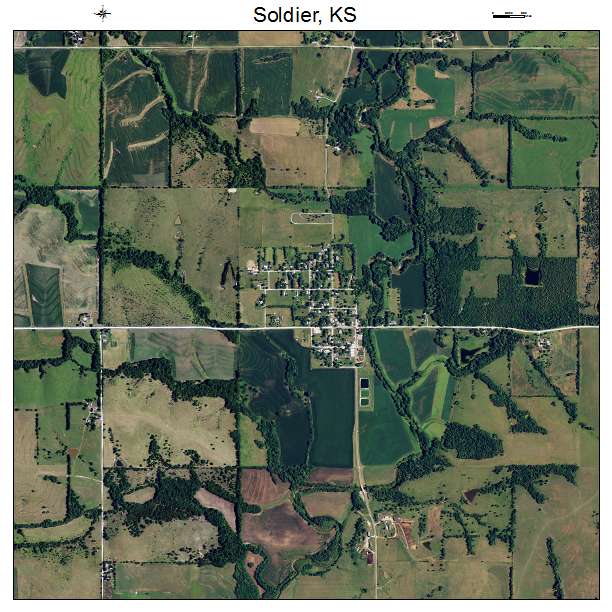 Soldier, KS air photo map