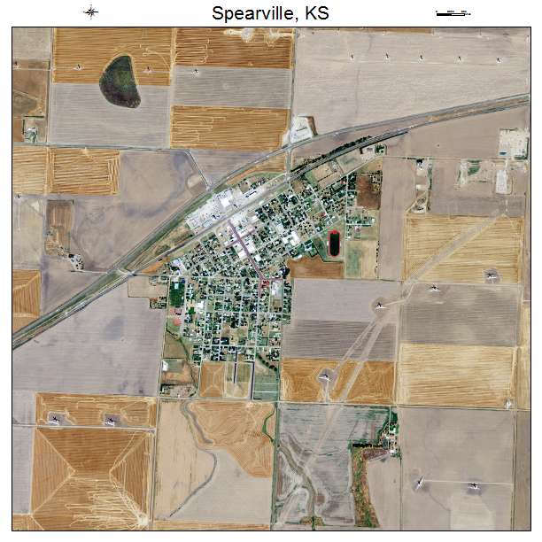Spearville, KS air photo map