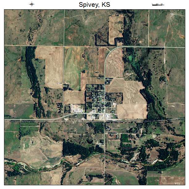 Spivey, KS air photo map