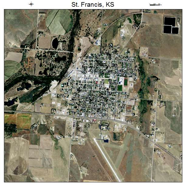 St Francis, KS air photo map