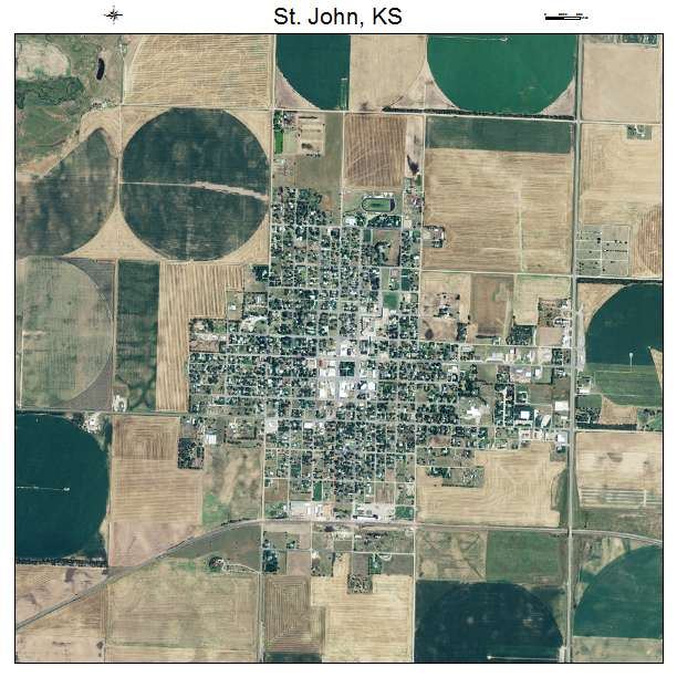 St John, KS air photo map