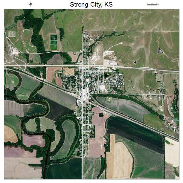 Strong City, KS air photo map