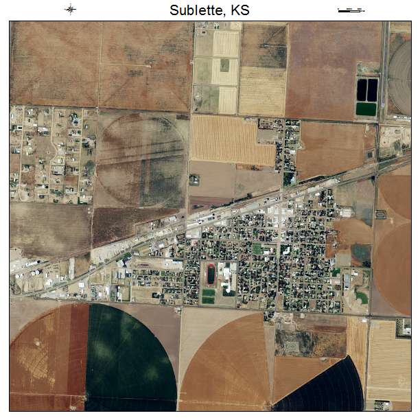 Sublette, KS air photo map