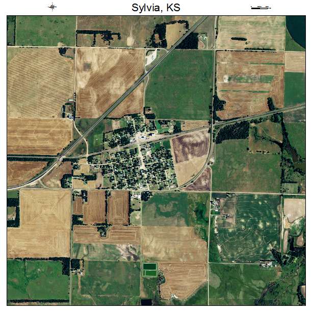 Sylvia, KS air photo map