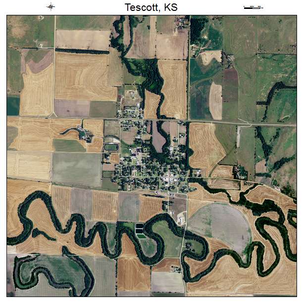 Tescott, KS air photo map