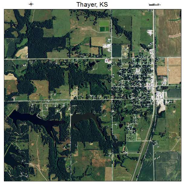 Thayer, KS air photo map