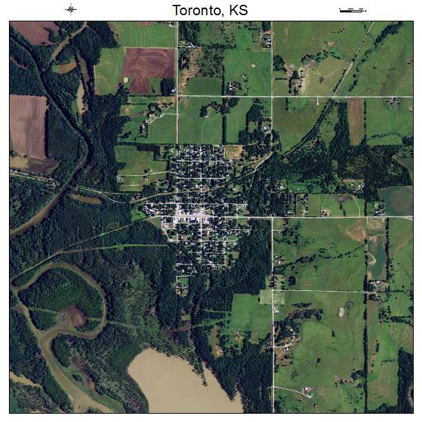 Aerial Photography Map of Toronto, KS Kansas