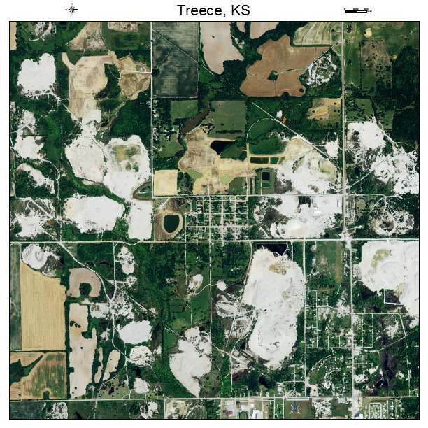 Treece, KS air photo map