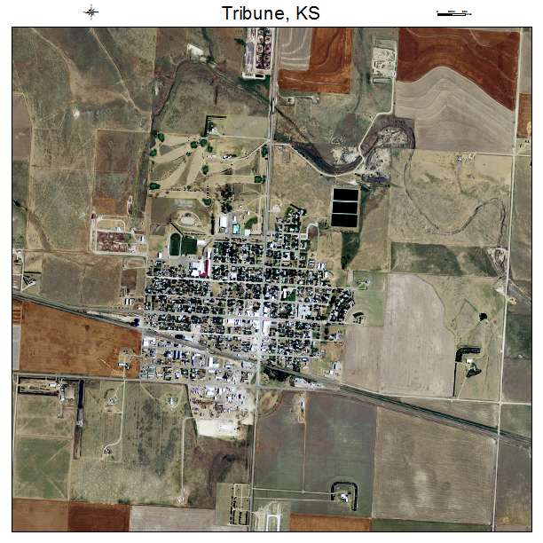 Tribune, KS air photo map