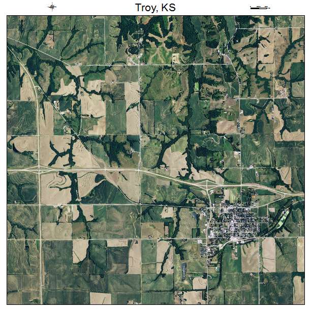 Troy, KS air photo map