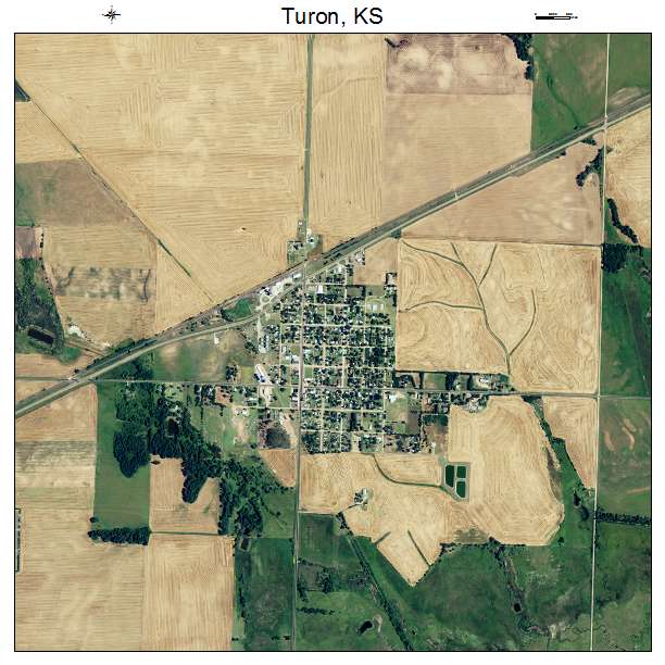 Turon, KS air photo map