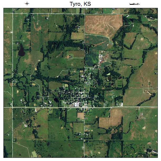Tyro, KS air photo map
