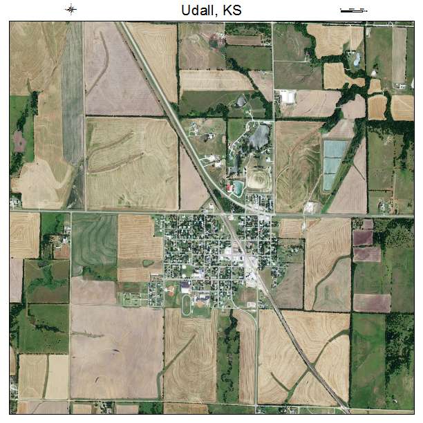 Udall, KS air photo map