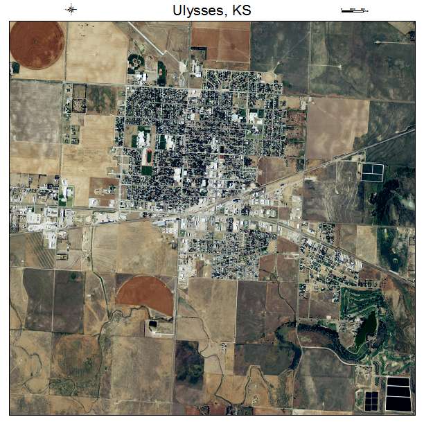 Ulysses, KS air photo map