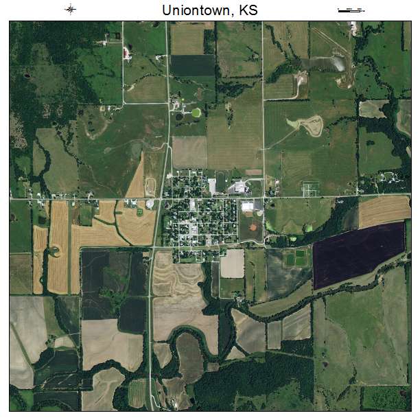 Uniontown, KS air photo map