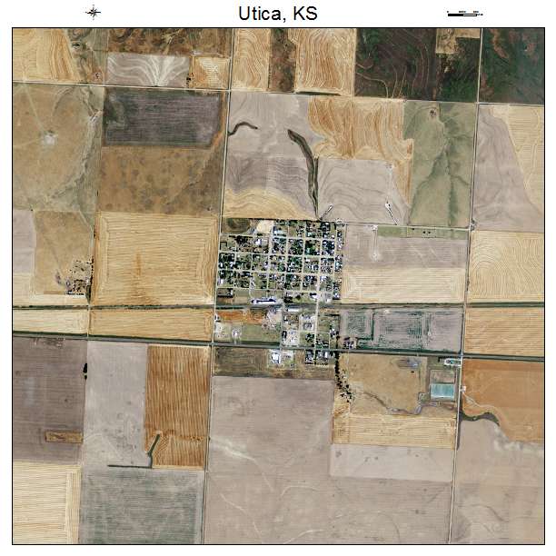 Utica, KS air photo map