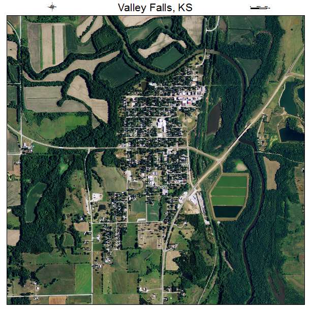 Valley Falls, KS air photo map
