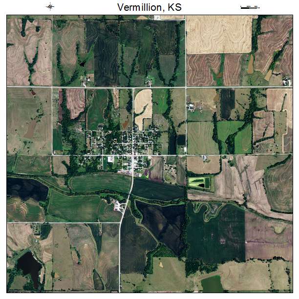 Vermillion, KS air photo map