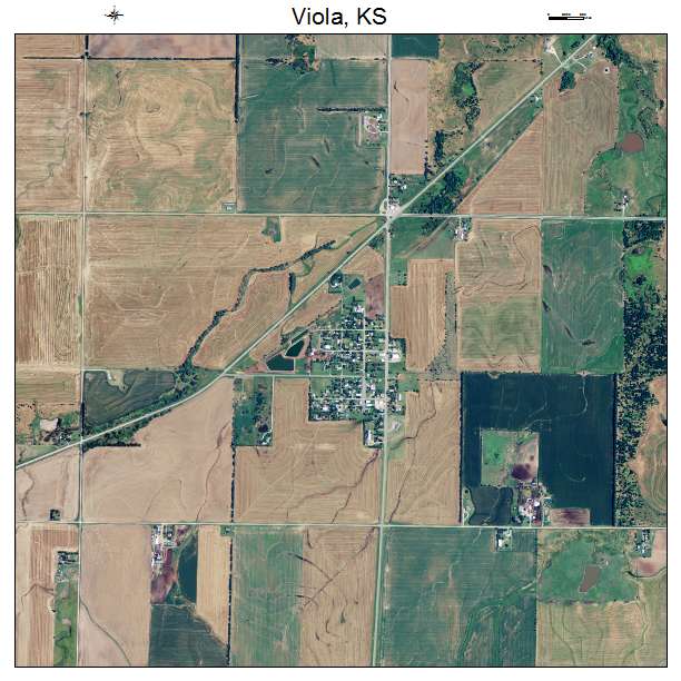 Viola, KS air photo map