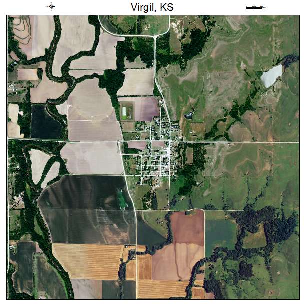 Virgil, KS air photo map