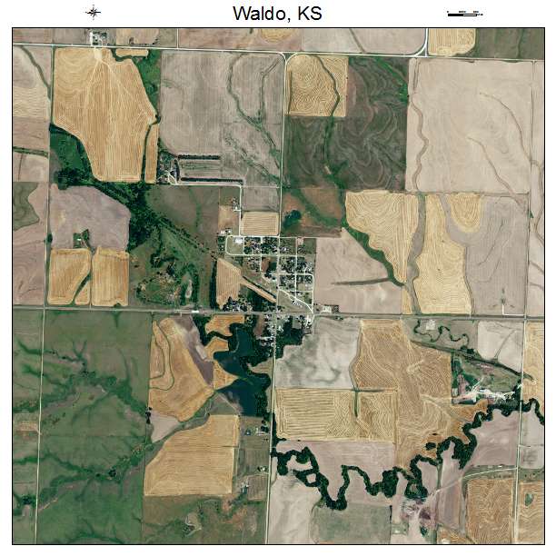 Waldo, KS air photo map