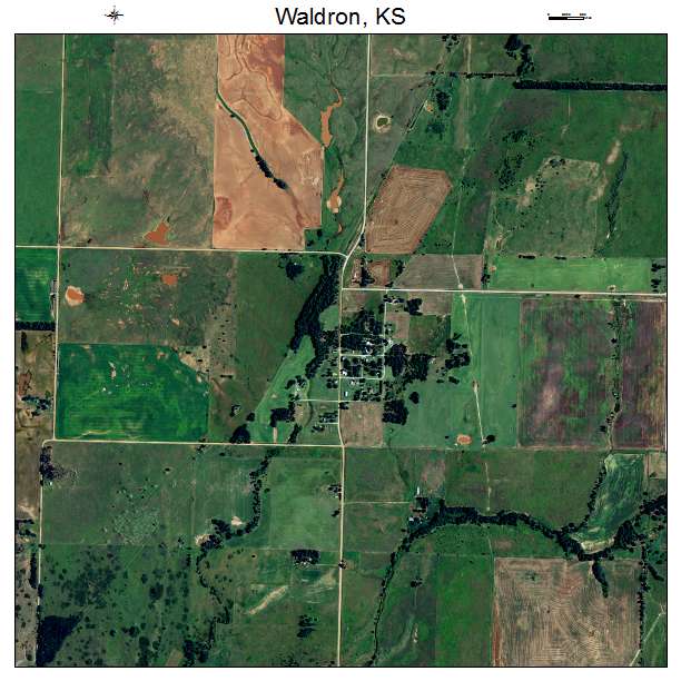 Waldron, KS air photo map