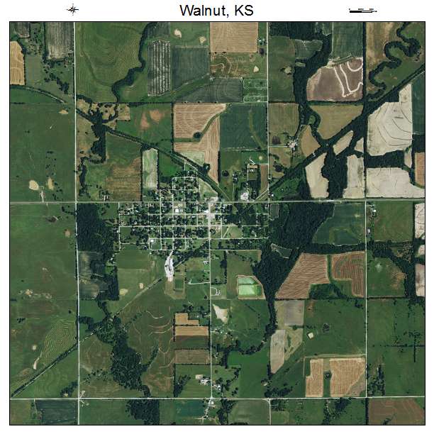 Walnut, KS air photo map