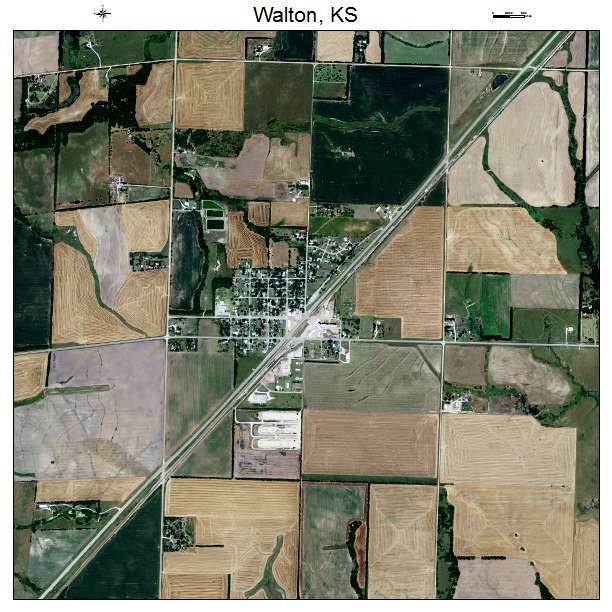Walton, KS air photo map