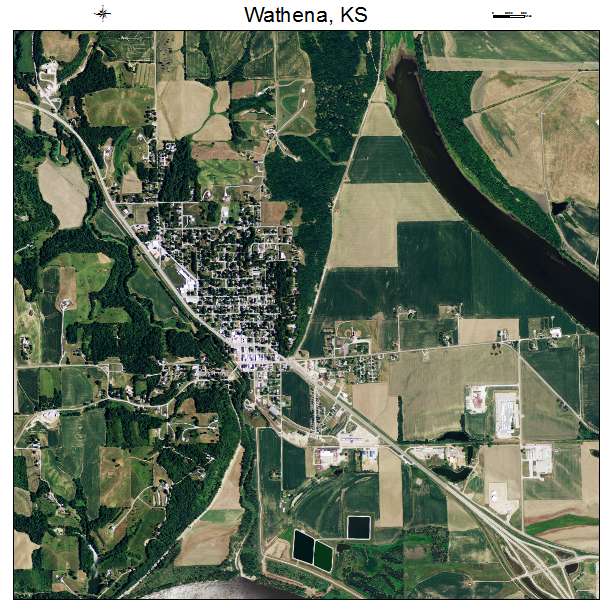 Wathena, KS air photo map