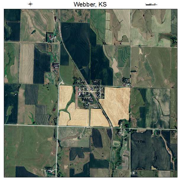 Webber, KS air photo map