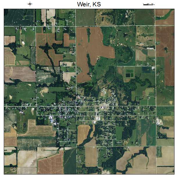 Weir, KS air photo map