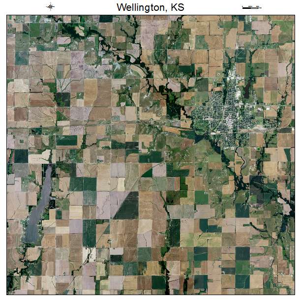 Wellington, KS air photo map