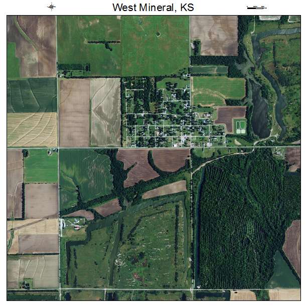 West Mineral, KS air photo map