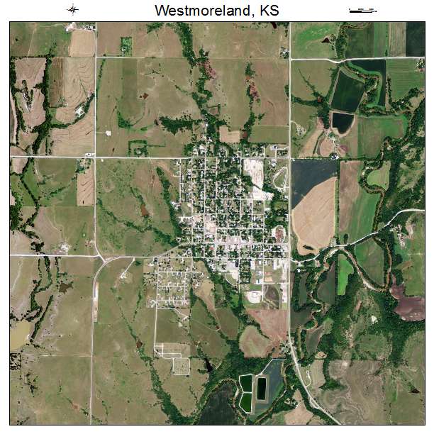 Westmoreland, KS air photo map