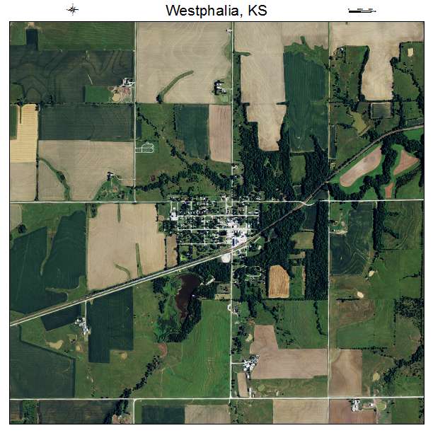 Westphalia, KS air photo map