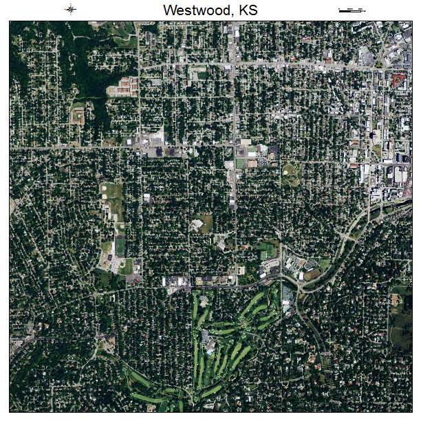 Westwood, KS air photo map