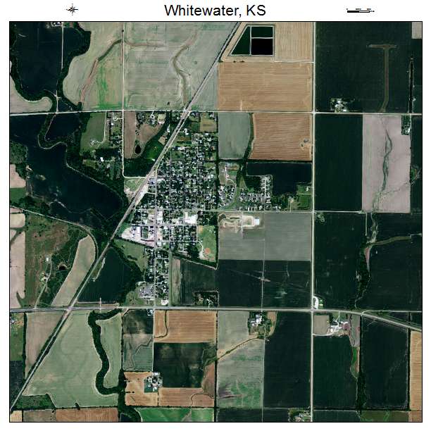 Whitewater, KS air photo map