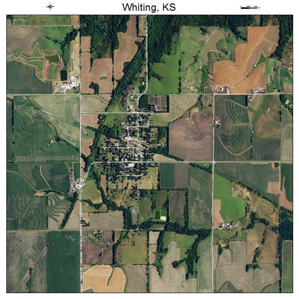 Whiting, KS air photo map