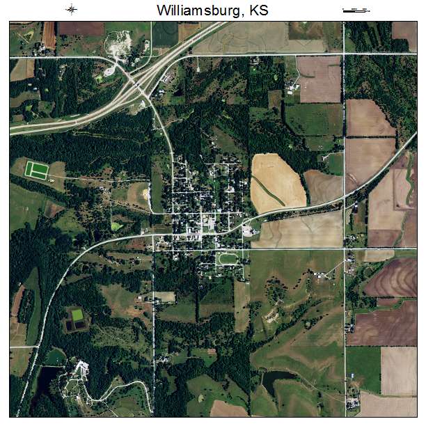 Williamsburg, KS air photo map