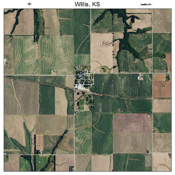 Willis, KS air photo map