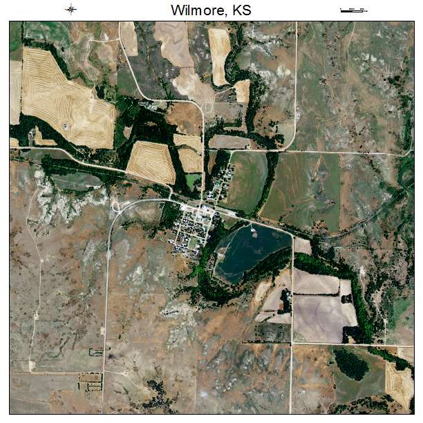 Wilmore, KS air photo map