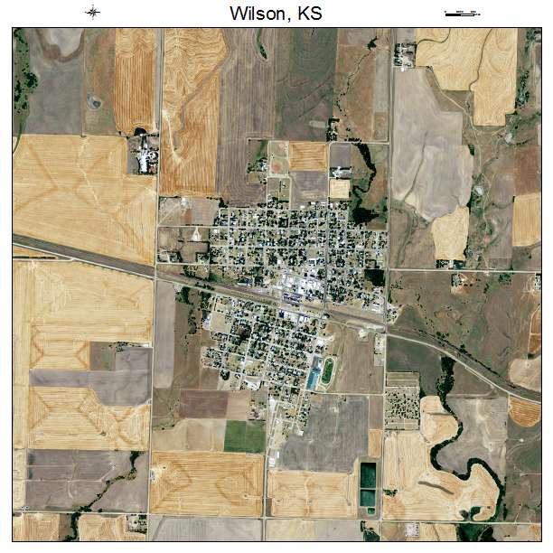 Wilson, KS air photo map