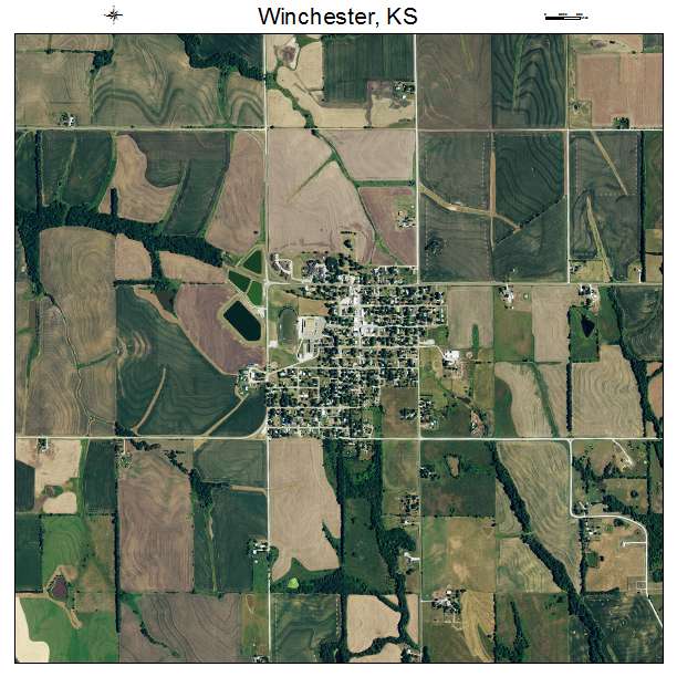 Winchester, KS air photo map