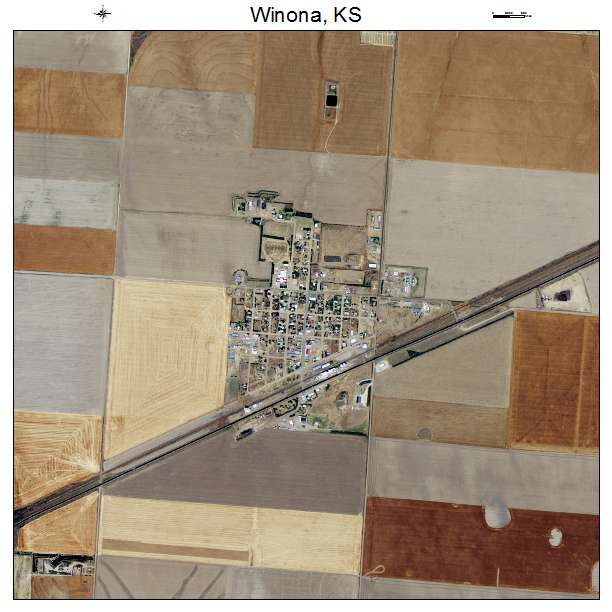 Winona, KS air photo map