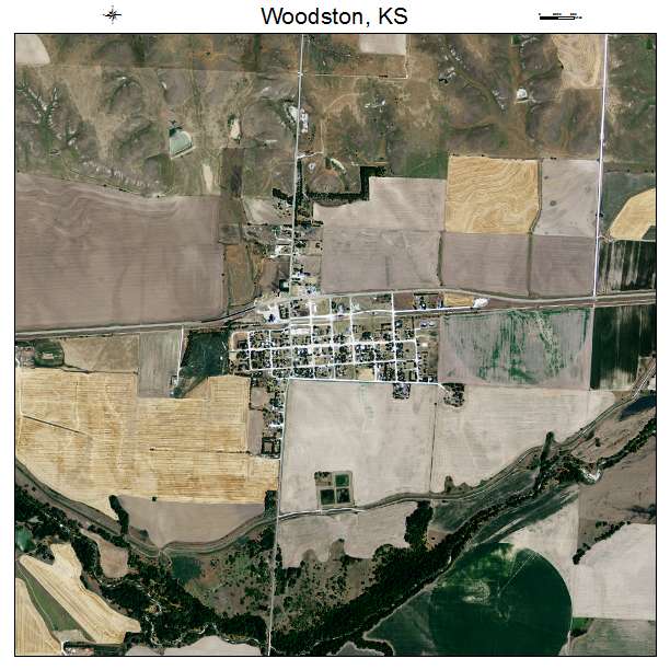 Woodston, KS air photo map